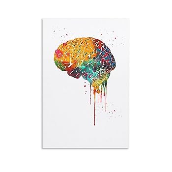 Amazon｜抽象絵画現代美術ポスター人間大脳医学ロザリアスアート